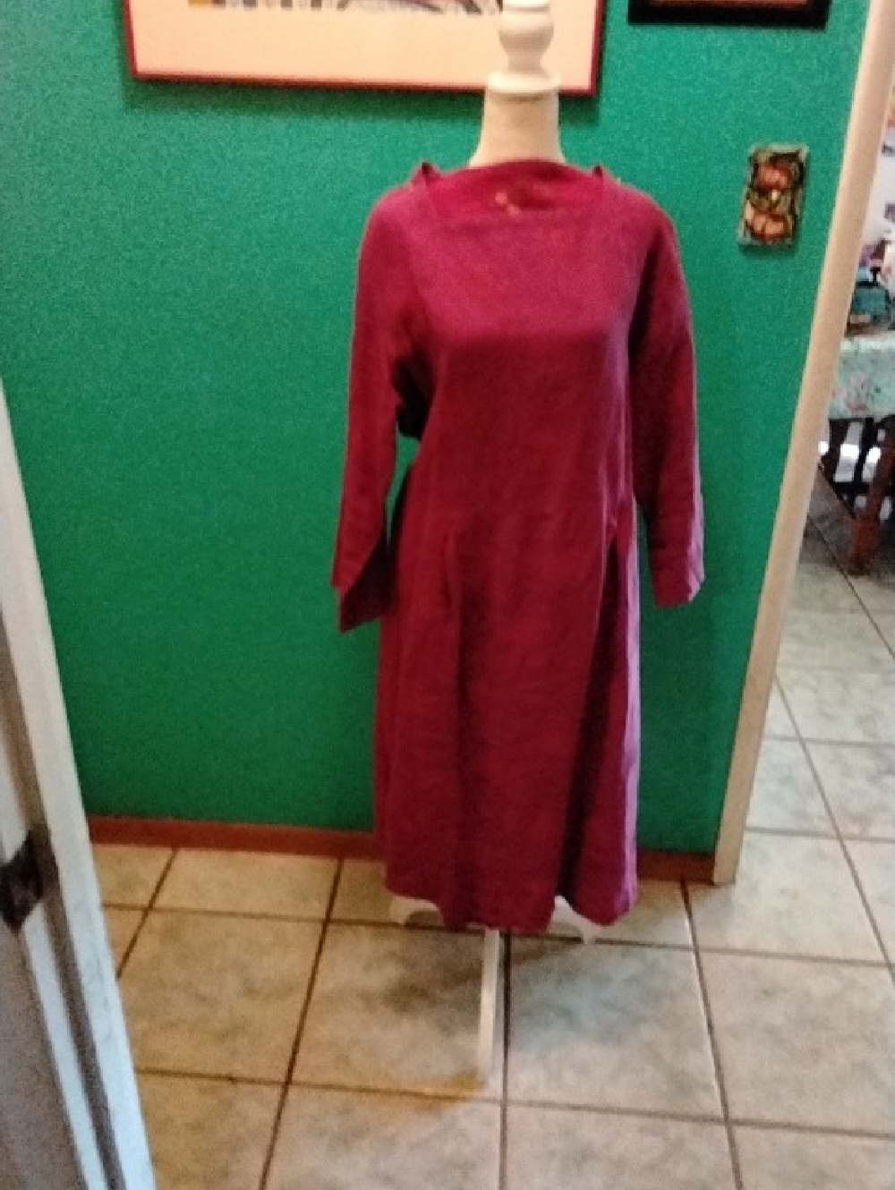 Women’s Purple Polkadot Long Sleeve Midi Dress